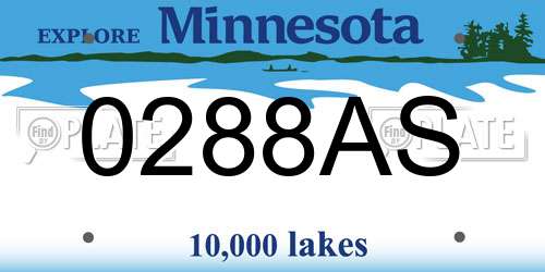 0288AS Minnesota License Plate