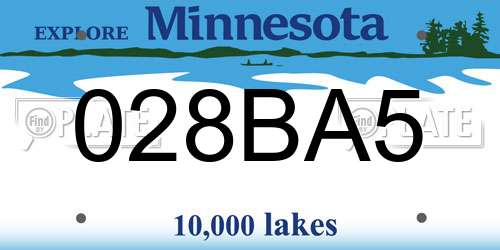 028BA5 Minnesota License Plate