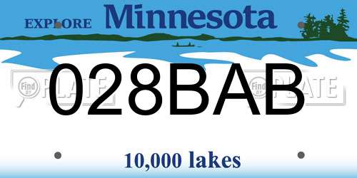 028BAB Minnesota License Plate