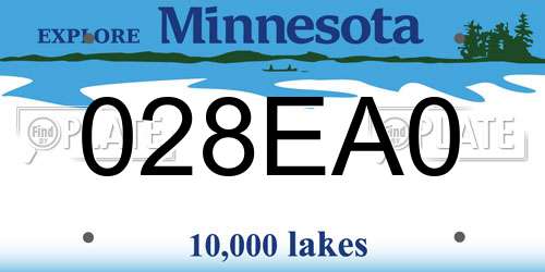 028EA0 Minnesota License Plate