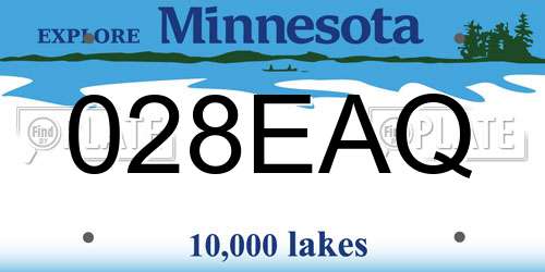 028EAQ Minnesota License Plate
