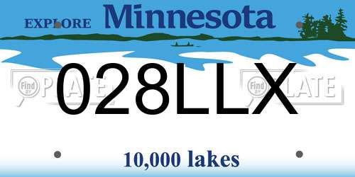 028LLX Minnesota License Plate