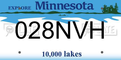 028NVH Minnesota License Plate