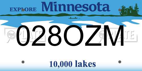 028OZM Minnesota License Plate