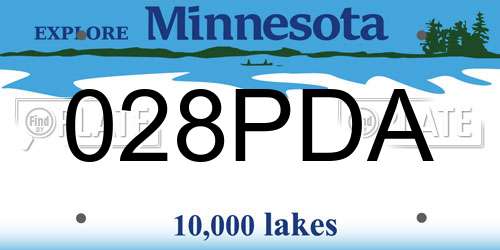 028PDA Minnesota License Plate