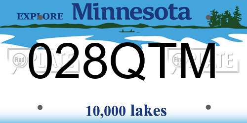 028QTM Minnesota License Plate