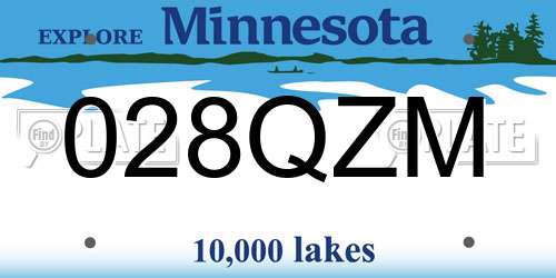028QZM Minnesota License Plate