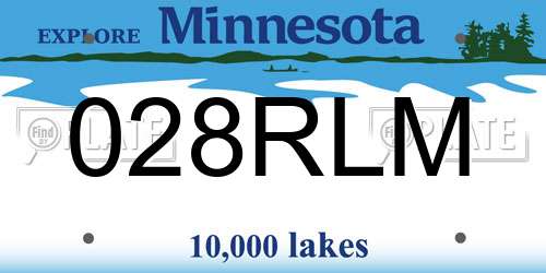 028RLM Minnesota License Plate