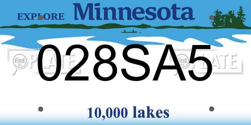 028SA5 Minnesota License Plate