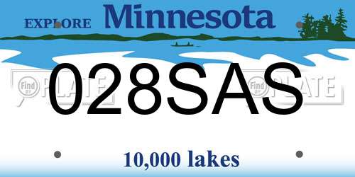 028SAS Minnesota License Plate
