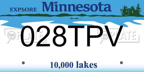 028TPV Minnesota License Plate