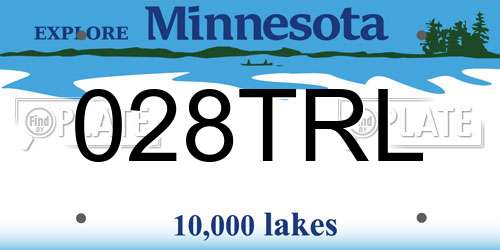 028TRL Minnesota License Plate