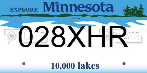 028XHR Minnesota License Plate