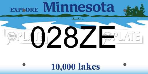 028ZE Minnesota License Plate