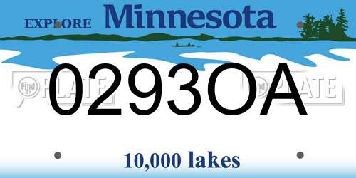 0293OA Minnesota License Plate