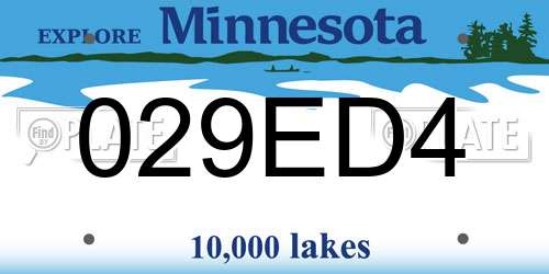 029ED4 Minnesota License Plate