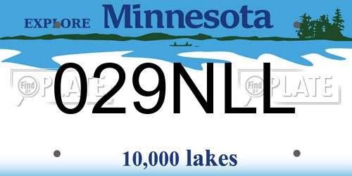029NLL Minnesota License Plate