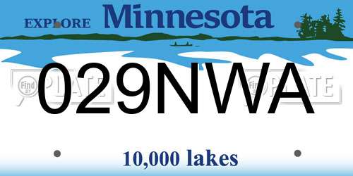 029NWA Minnesota License Plate
