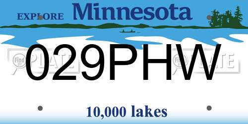029PHW Minnesota License Plate