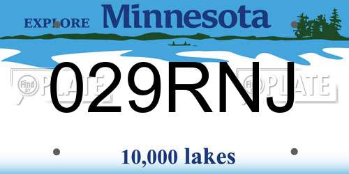 029RNJ Minnesota License Plate
