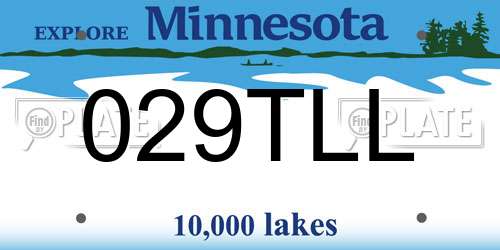 029TLL Minnesota License Plate