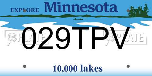 029TPV Minnesota License Plate