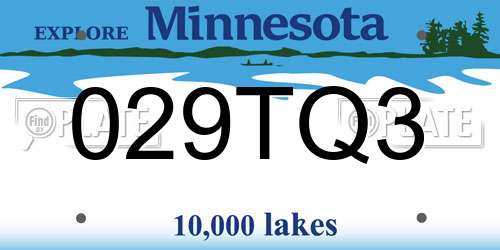 029TQ3 Minnesota License Plate