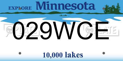 029WCE Minnesota License Plate