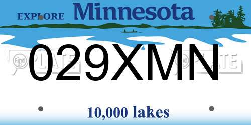 029XMN Minnesota License Plate