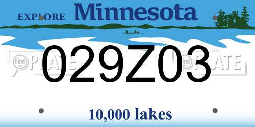 029Z03 Minnesota License Plate