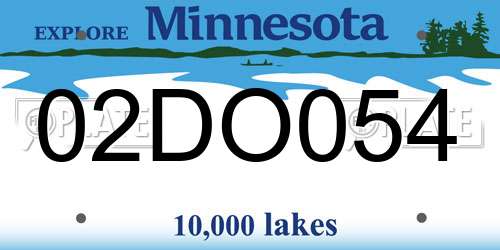 02DO054 Minnesota License Plate
