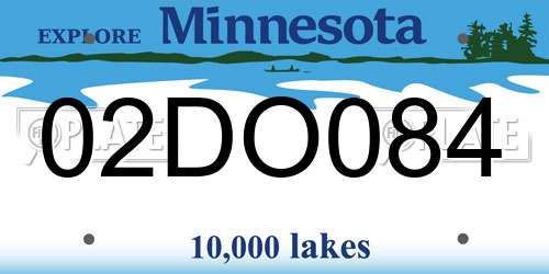 02DO084 Minnesota License Plate