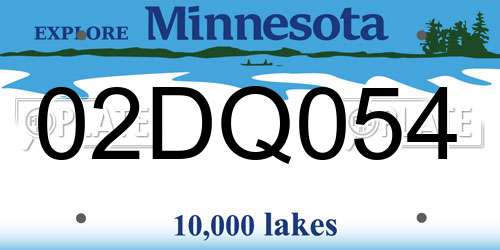 02DQ054 Minnesota License Plate