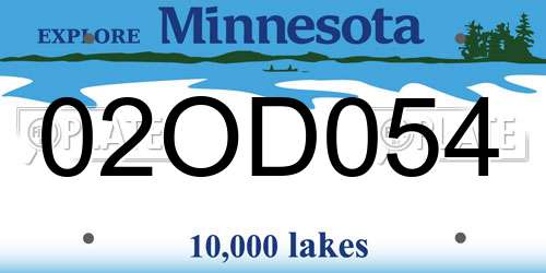 02OD054 Minnesota License Plate