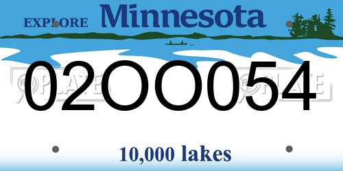 02OO054 Minnesota License Plate