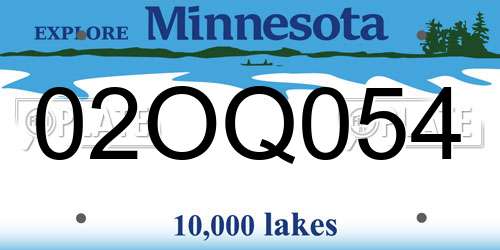 02OQ054 Minnesota License Plate