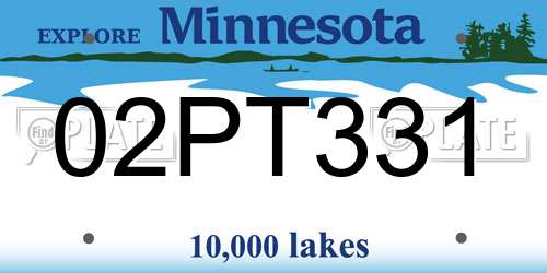 02PT331 Minnesota License Plate