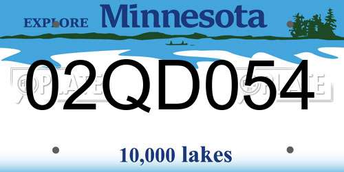 02QD054 Minnesota License Plate