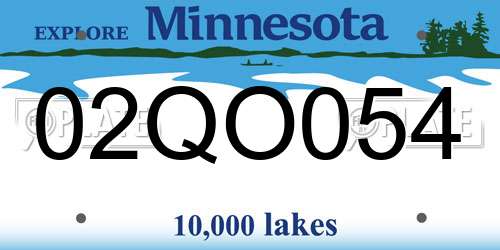 02QO054 Minnesota License Plate
