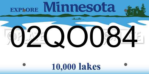 02QO084 Minnesota License Plate