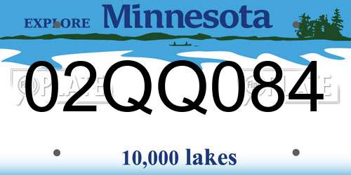 02QQ084 Minnesota License Plate