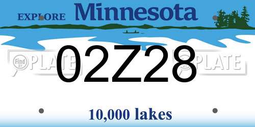 02Z28 Minnesota License Plate