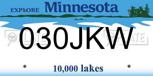 030JKW Minnesota License Plate