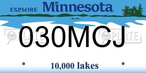 030MCJ Minnesota License Plate