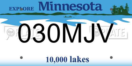 030MJV Minnesota License Plate