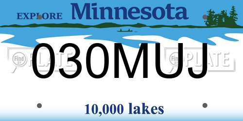 030MUJ Minnesota License Plate