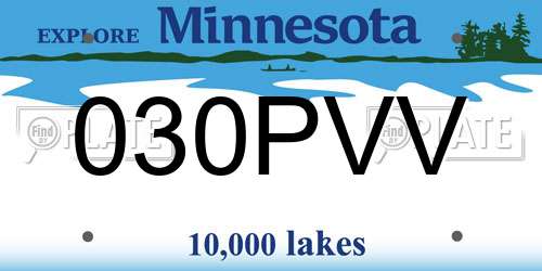 030PVV Minnesota License Plate