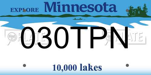 030TPN Minnesota License Plate