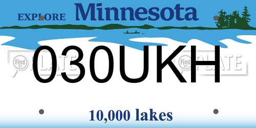 030UKH Minnesota License Plate