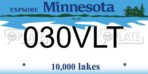 030VLT Minnesota License Plate
